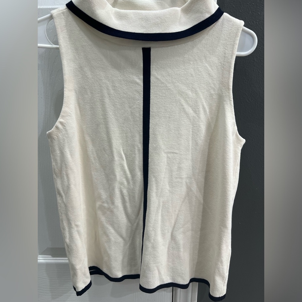 Ann Taylor Striped Turtleneck Sleeveless shirt / tank